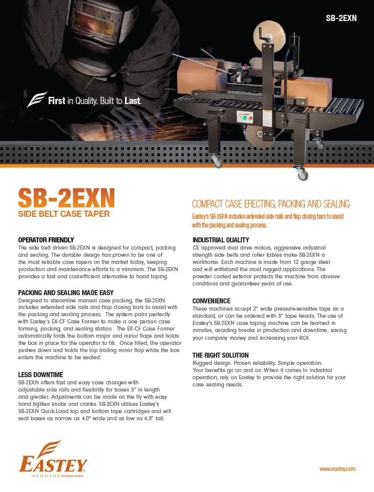 Packaging machine with text and descriptions.