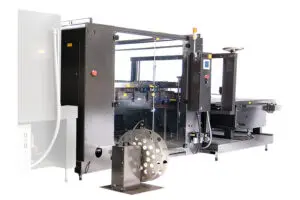 Large industrial printing machine with metal components.