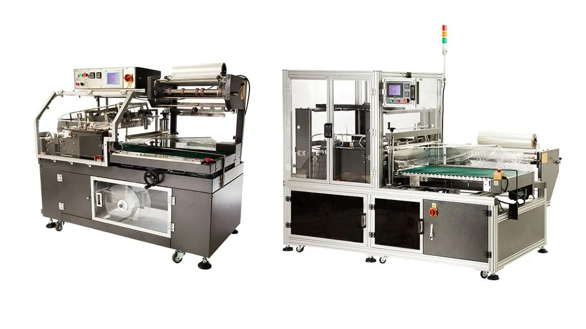 Industrial packaging machinery with conveyor belts.