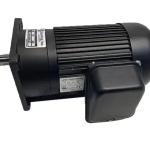 Black electric motor with visible labels.