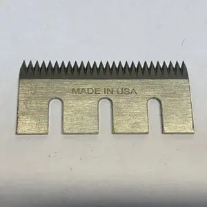 Metal comb blade with "Made in USA.