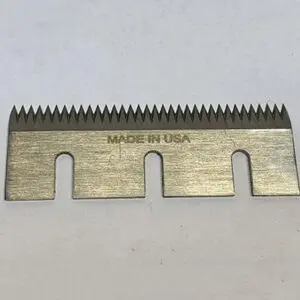 Metal blade with teeth, labeled "Made in USA".