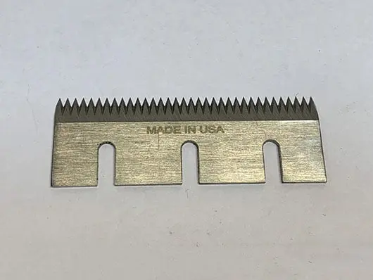 Metal blade with teeth, labeled "Made in USA".