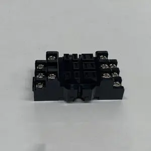 Black relay terminal block connector.
