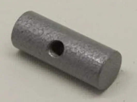 Gray metal cylinder with a central hole.