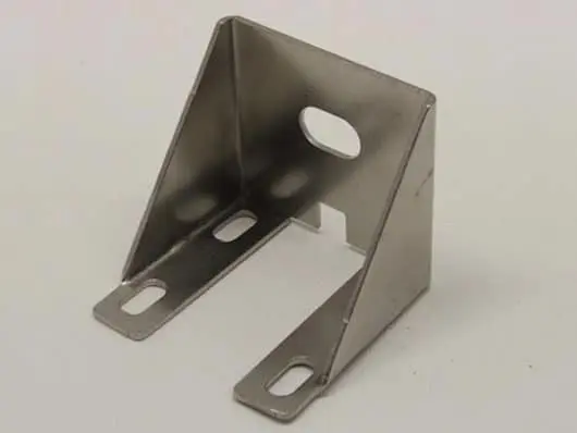 Metal bracket with three mounting holes.