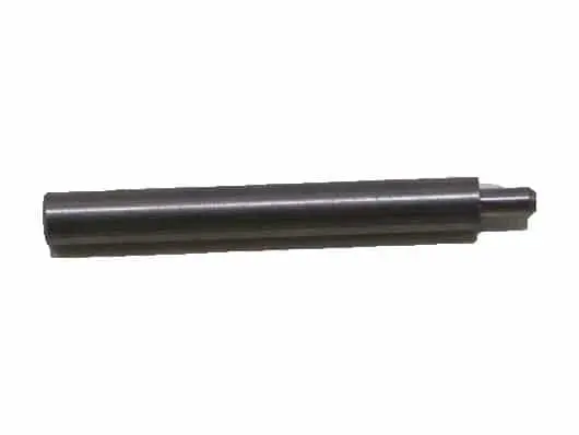 Metal cylindrical rod on white background.