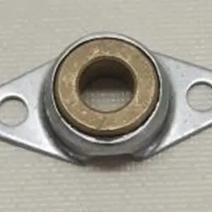 Metal flange bearing with two mounting holes.