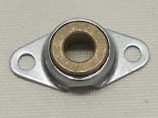 Metal flange bearing with two mounting holes.