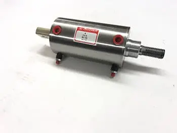 Here's an alt tag for the image: Stainless steel hydraulic cylinder.