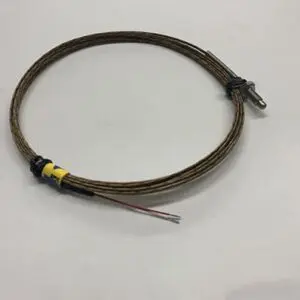 Coiled thermocouple temperature sensor wire.