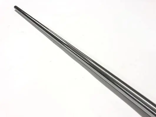 Long, polished, metal rod.