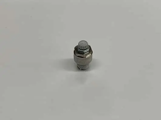 Here's an alt tag for the image: Silver adjustable pressure regulator valve.