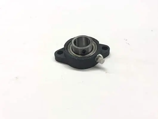 Black flanged bearing unit with locknut.