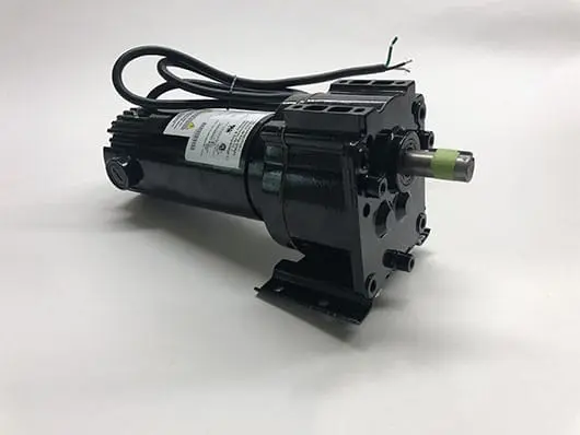 Black electric motor with wiring.