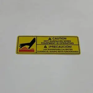 Caution: Hot surfaces when operating.