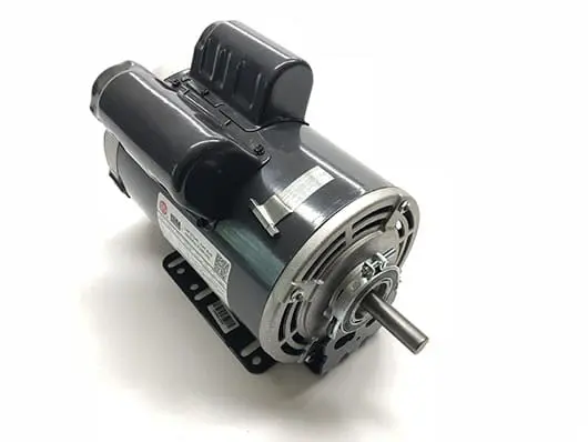 Black electric motor with shaft.