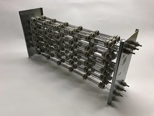 Metal frame with multiple heating elements.