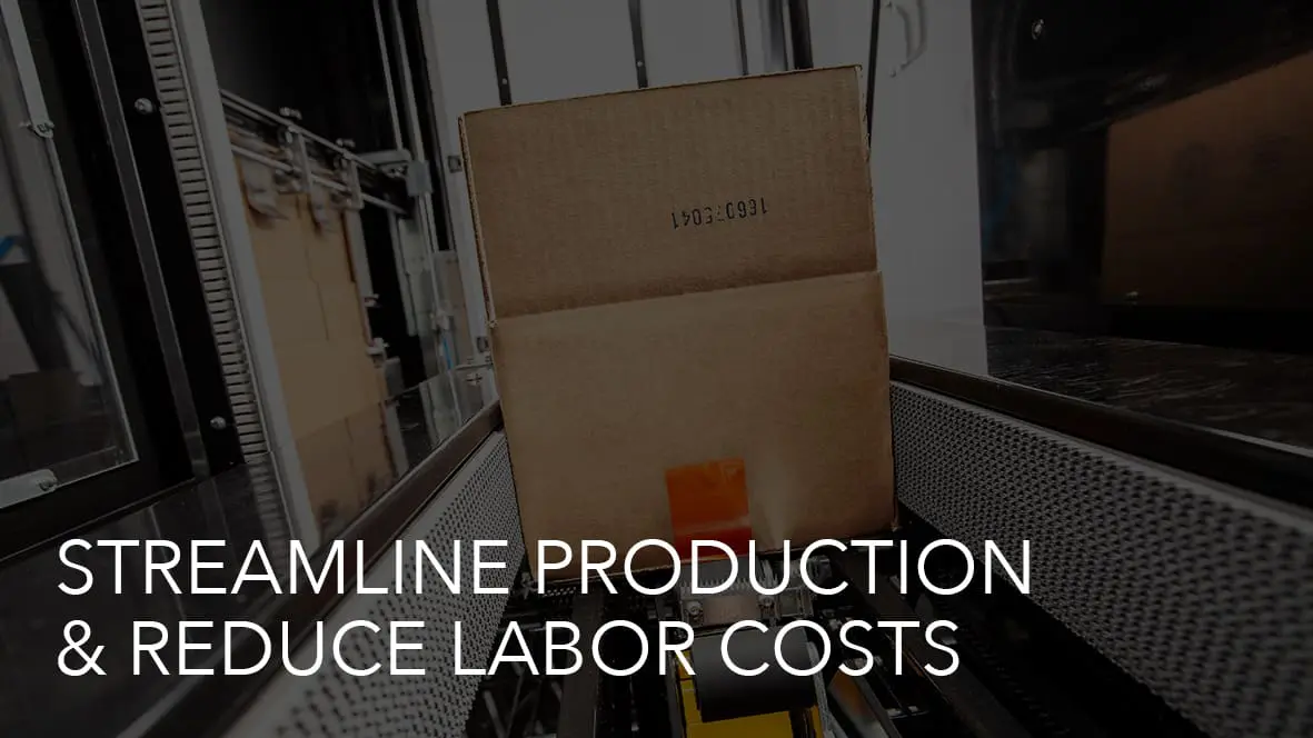 Cardboard box on conveyor belt.