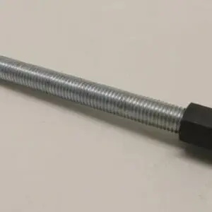 Threaded metal rod with hex nut attached.