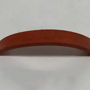 Here's an alt tag for the image: Red rubber curved strip.