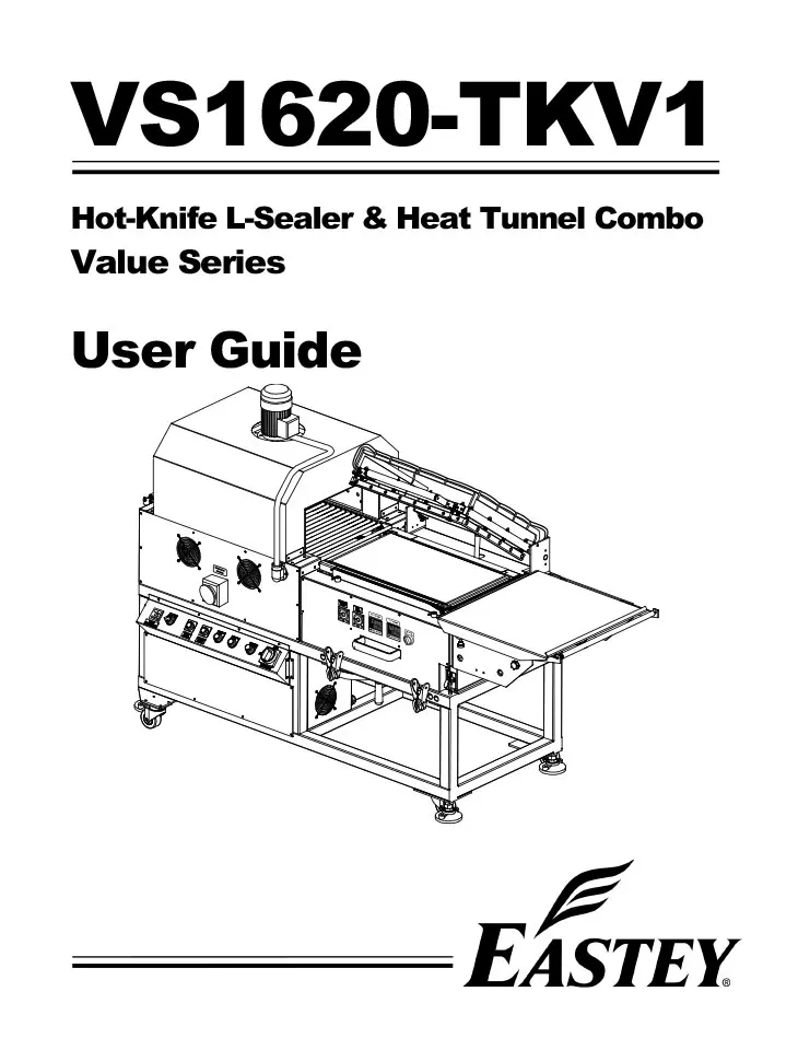 User guide for VS1620-TKV1 packaging machine.