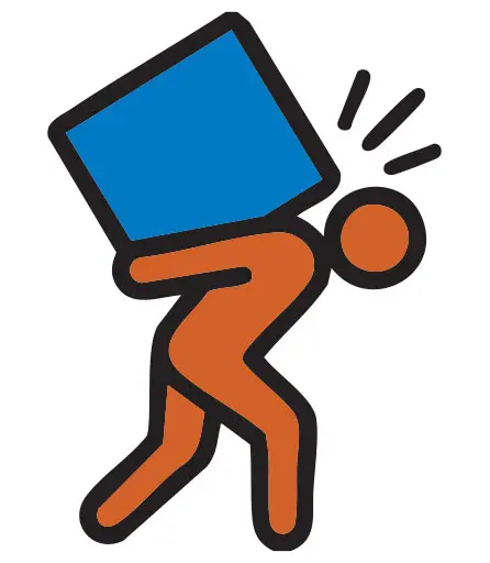 Challenge in manual packaging icon graphic