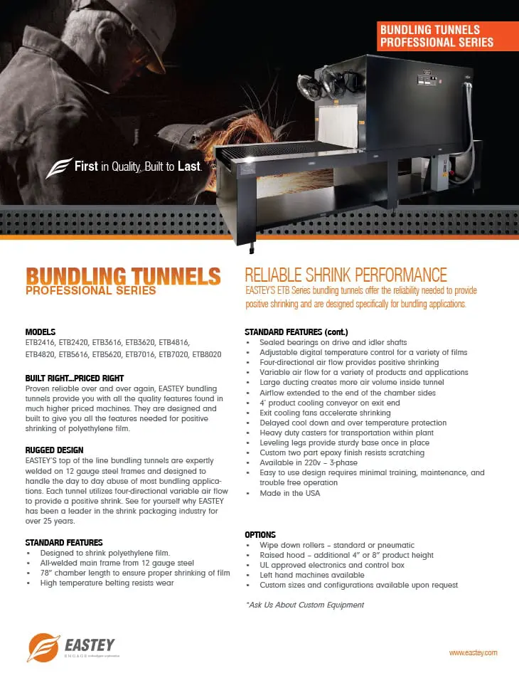 Bundling Tunnel Professional Series Brochure
