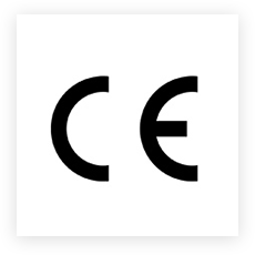 A black and white picture of the ce mark