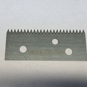 Serrated utility blade with holes, Made in USA.