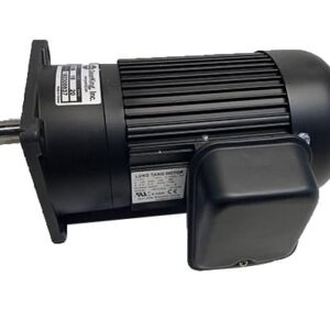Black electric motor with visible labels.