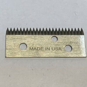Metal blade with serrated edge, "Made in USA.