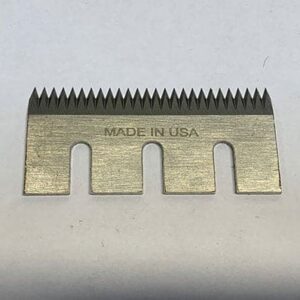 Metal comb blade with "Made in USA.