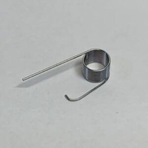 Metal coil spring on white background.
