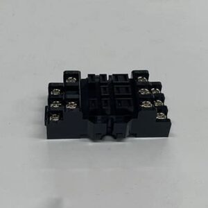 Black relay terminal block connector.