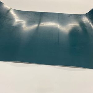 Curved blue sheet on white background.